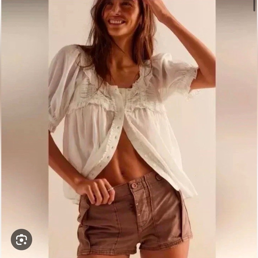 Free people all yours brown cargo micro shorts size 8